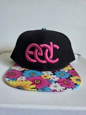 EDC Insomniac Garden Flowers Snapback Hat Electric Daisy Carnival (2014) RARE